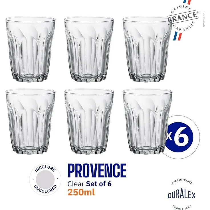 Gläserset Duralex Provence 6 Stück 250 ml Default Title