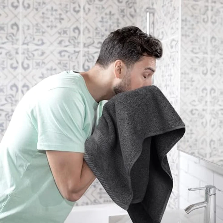 Utopia Towels Frottee Handtücher 50x100 cm, Grau, 6er Pack | Mit Aufhängeschlaufe, mittelgroße Badetücher, 100 % Baumwolle, weich und saugfähig, Handtuchset, Handtücher – Bild 5