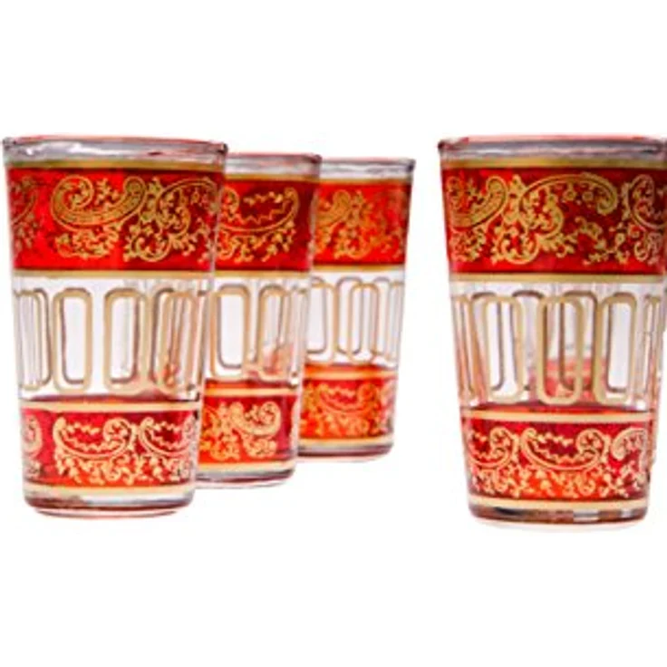 Marrakesch Orient & Mediterran Interior Teeglas 6x Orientalische Teeglas Lamia Orange - 6er SET, 6-tlg, Glas, Handarbeit – Bild 3