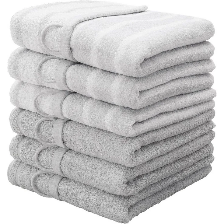 OTTO home Handtücher Finn, Walkfrottee (6-St), im 6 teiligen Set, Uni- und gestreiftes Design aus 100% Baumwolle – Bild 5