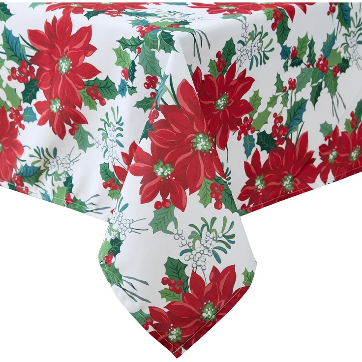 Laura Ashley Dekorative Tischdecke, Knitter- und schmutzabweisend, auslaufsicher, wasserabweisend, pflegeleicht, waschbar, Polyestergewebe für Esszimmer, Küche, Urlaub, Party, 178 cm, rund,