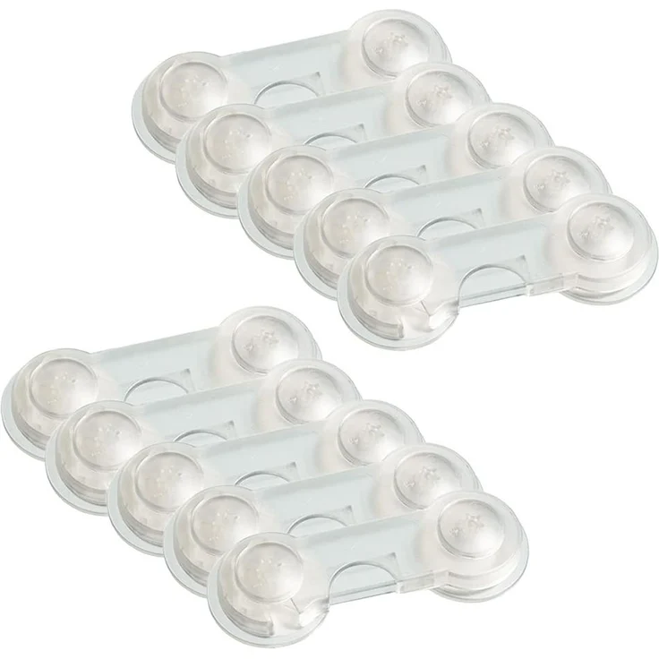 10 Stk. Offgridtec Türsicherung für Baby Schubladensicherung Kindersicherung Türriegel Transparent – Bild 1