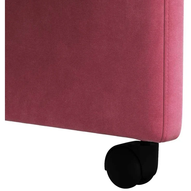 vidaXL Esszimmerstühle mit Rollen 2 pcs Weinrot 58 x 65 x 98 cm Samt 42017879 – Bild 8