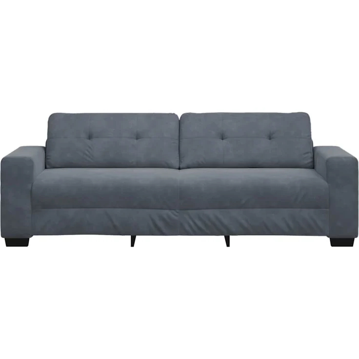 vidaXL 3-Sitzer-Sofa Dunkelgrau 220x78x80 cm Samt 4105135 – Bild 4