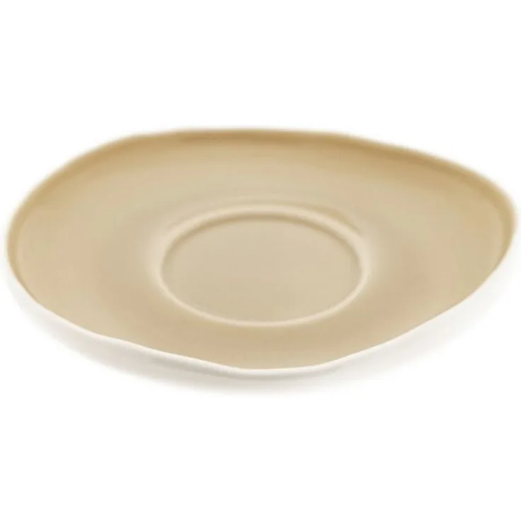Almina Untertasse Wave Cream, 6er Set, rund, 12,5 cm Durchmesser, aus hochwertigem Porzellan, spülmaschinengeeignet