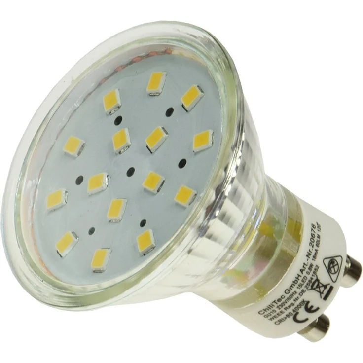 LED Strahler GU10 "H10 SMD" 15 SMD LEDs3000k, 50lm, 120°, 230V/0,8W, warmweiß – Bild 2