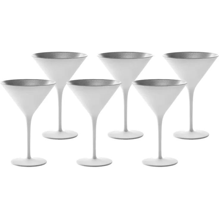 Stölzle Lausitz ELEMENTS Cocktailschale Weiß-Silber 6er Set