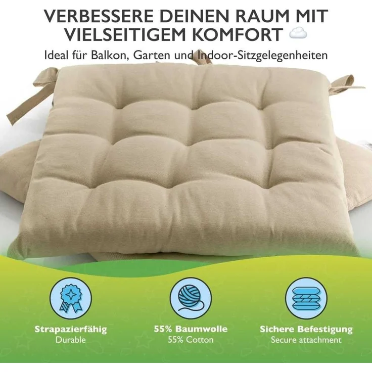 etérea Himmlische Qualität Sitzkissen etérea Sitzkissen Stuhlkissen Basic Auflage und – Bild 2