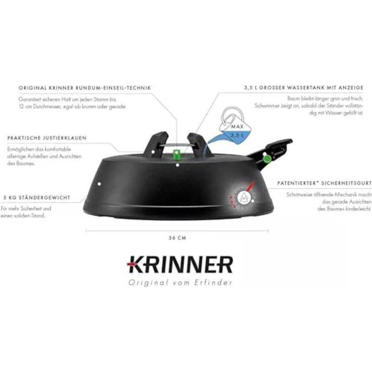 Krinner Christbaumständer Comfort Grip+ M Stamm Ø bis 12 cm – Bild 4