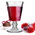 6 Weingläser mit Relief 280ml auf Fuß Rotweingläser Weißweingläser Trinkgläser