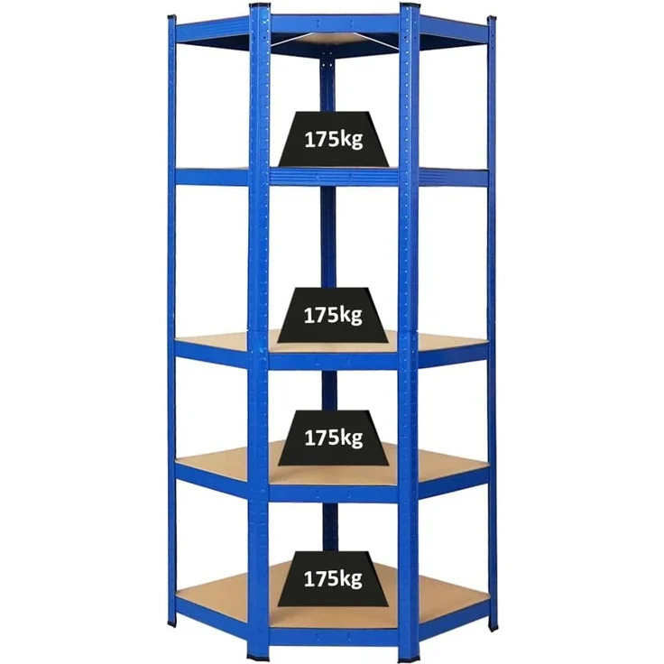 PROREGAL Eckregal Ragnar 1x: 180 x 70 x 40 cm Blau Fachlast 175kg, Kellerregal, Steckregal, Garagenregal, Lagerregal – Bild 1