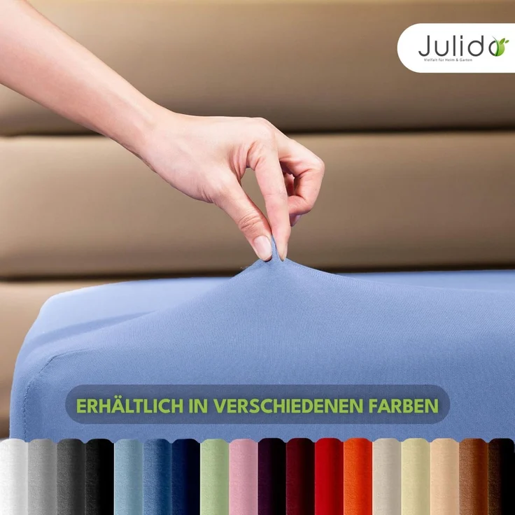 Jersey Spannbettlaken 140-160x200 100% Baumwolle weich bügelfrei komfort Royal – Bild 8