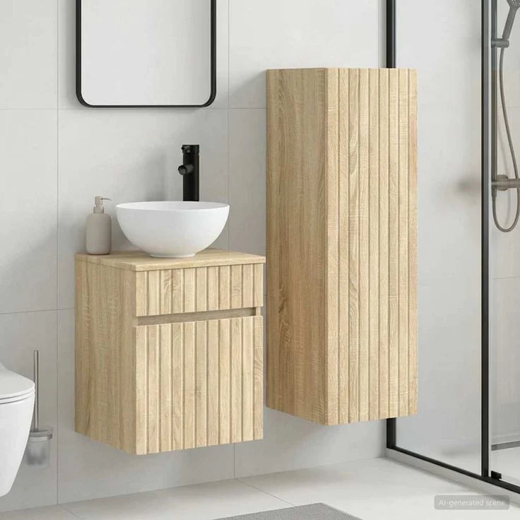 vidaXL Badezimmerschrank-Set 2 stk. Sonoma-Eiche 33 x 34,5 x 100 cm 3406135 – Bild 1