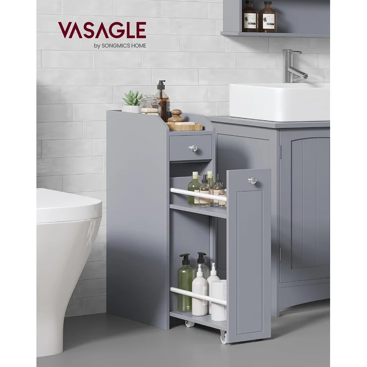 Vasagle Badkommode Badezimmerschrank Toilettenschrank mit Schubladen – Bild 2