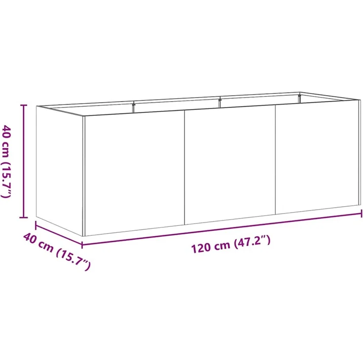 vidaXL Pflanzkübel Weiß 120x40x40 cm Kaltgewalzter Stahl 860676 – Bild 8