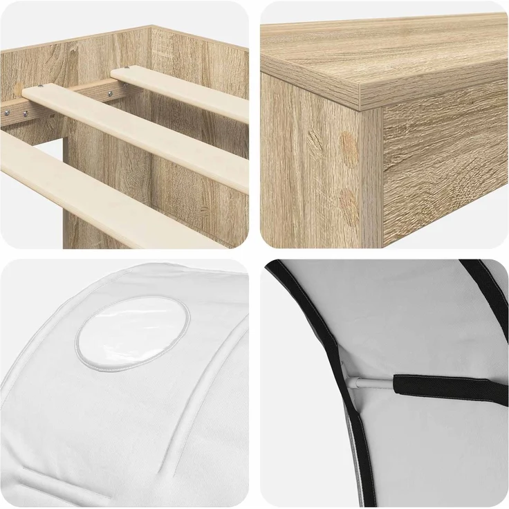 vidaXL Bett mit Tunnel 3 Stk. Artisian Eiche und Weiß Holzwerkstoff 3423665 – Bild 9