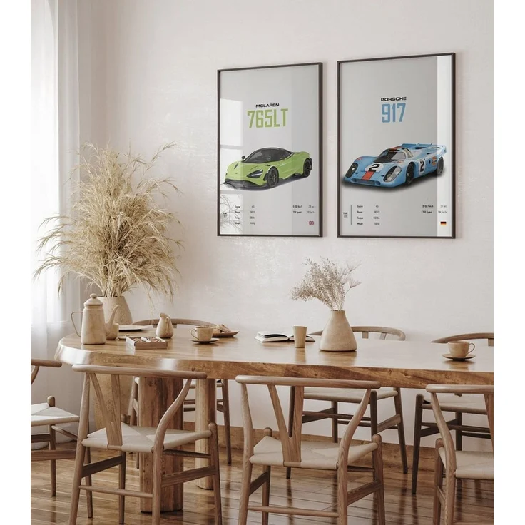 JUSTGOODMOOD Poster Sportwagen Mclaren Lamborghini Porsche Klassiker Legenden Geschenk für, PORSCHE 917 (1 St) – Bild 3