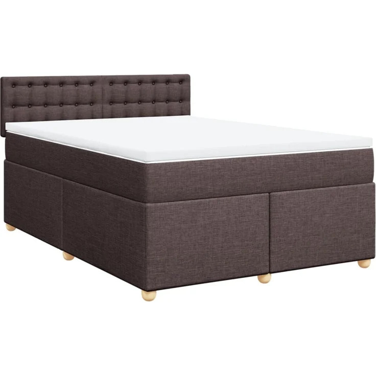 vidaXL Boxspringbett mit Matratze Dunkelbraun 160x200 cm Stoff 3289048 – Bild 3