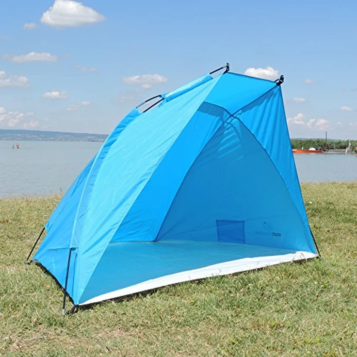 outdoorer Strandmuschel Helios - Reise-Strandmuschel mit UV Schutz 80, Mini-Packmaß, in Blau – Bild 2