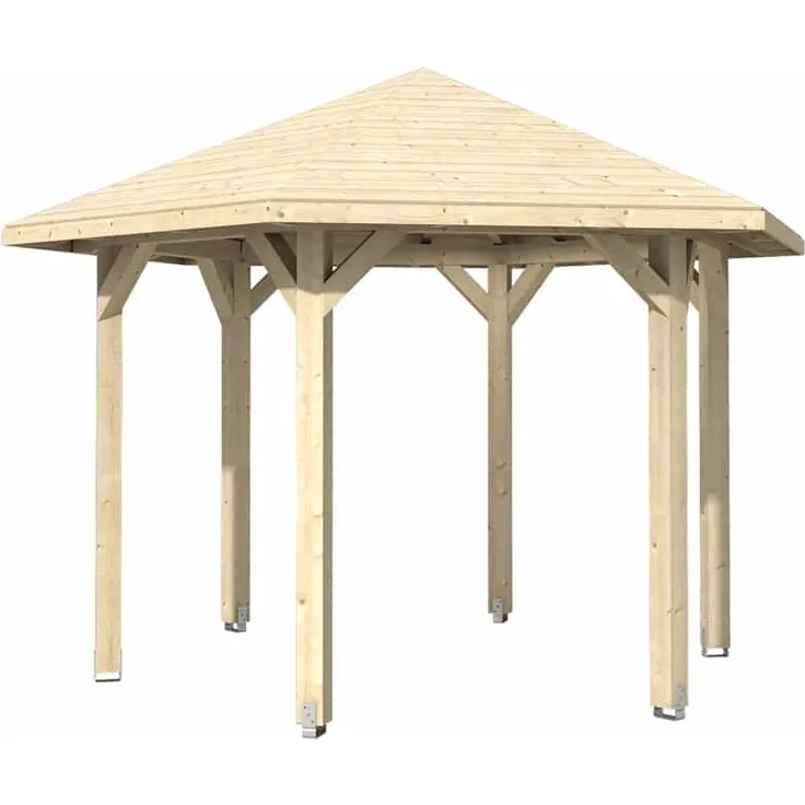 Skan Holz Holz Pavillon 6-Eck Nancy 2 | Natur |