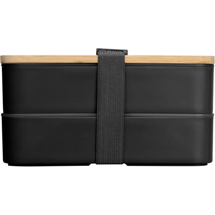 Macma Lunchbox Große Brotdose / Lunchbox / 2-stöckig / mit Besteck / Farbe: schwarz – Bild 3
