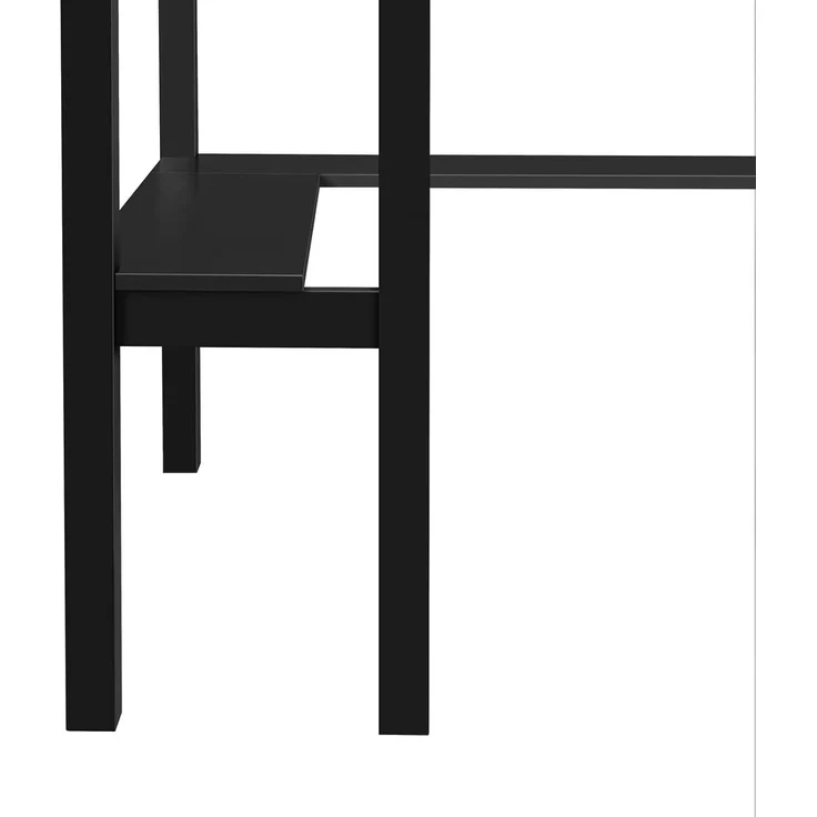 Yaheetech Schreibtisch Ecktisch Platzsparender Computertisch mit Schublade und Regalen Eckschreibtisch für Kleiner Raum, 106 × 71,5 × 77 cm Schwarz – Bild 9