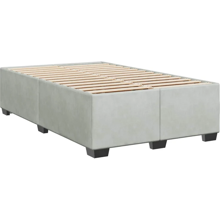 vidaXL Boxspringbett mit Matratze Hellgrau 120 x 190 cm Samt 3450674 – Bild 5