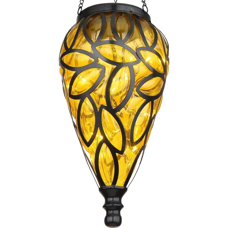 LED Solarleuchte, IP44, Akku, amber, H 50cm – Bild 9