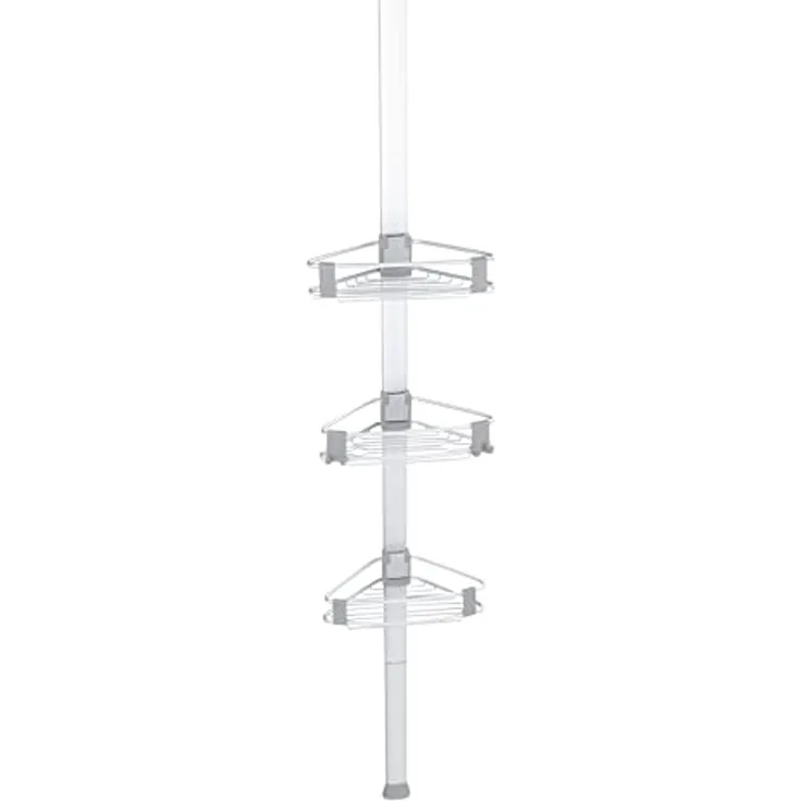 WENKO PURIO Dusch Eckablage, Chrom, 3 Etagen, Aluminium