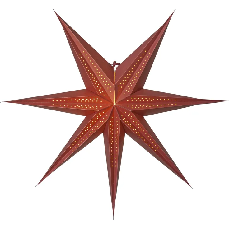 Papierstern Point Rot 7-zackig Ø 60cm mit Falz und Lochmuster