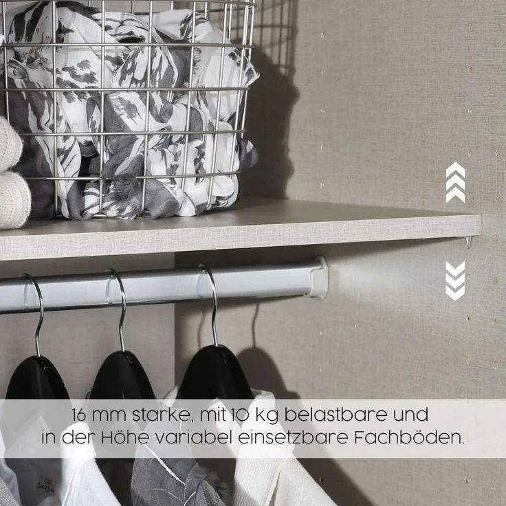 rauch Drehtürenschrank Kleiderschrank Schrank Garderobe Wäscheschrank BARI mit Spiegel mit Schubasten mittig, moderner Griff in Graumetallic MADE IN GERMANY – Bild 9