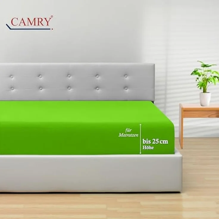 Camry Spannbettlaken CLASSIC Jersey 100% Baumwolle Spannbetttuch atmungsaktiv Gummizug, Jersey Baumwolle, Gummizug: rundum, 100% Baumwolle, alle Matratzenhöhen, atmungsaktiv, pflegeleicht – Bild 2