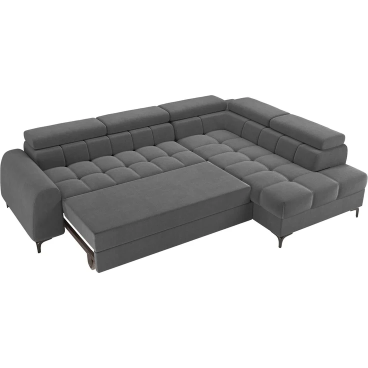 Selsey 'Arellio' Ecksofa rechts mit Schlaffunktion, L-Form, mit Bettkasten, Chenille Grau, 268 cm – Bild 3