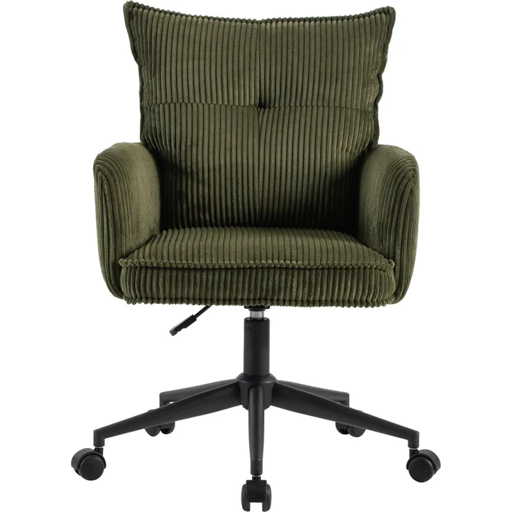 Carryhome 'LUCIE' Drehstuhl, Cord grün, 59 x 97 x 63 cm, 140 kg belastbar, höhenverstellbar – Bild 3