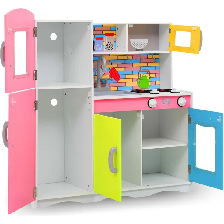 Kinderspielküche MDF 80 x 30 x 85 cm Mehrfarbig