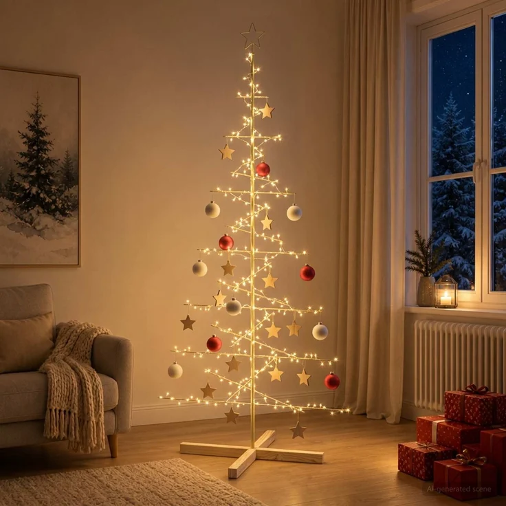 vidaXL Metall Weihnachtsbaum KUOPIO 180 cm Stahl Gold 42053870 – Bild 3