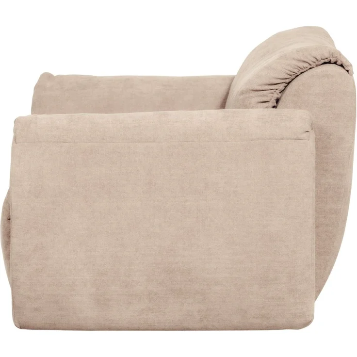 Sessel Baggy aus Chenille-Stoff, modernes Design, sandfarben, weich gepolstert für höchsten Komfort – Bild 2