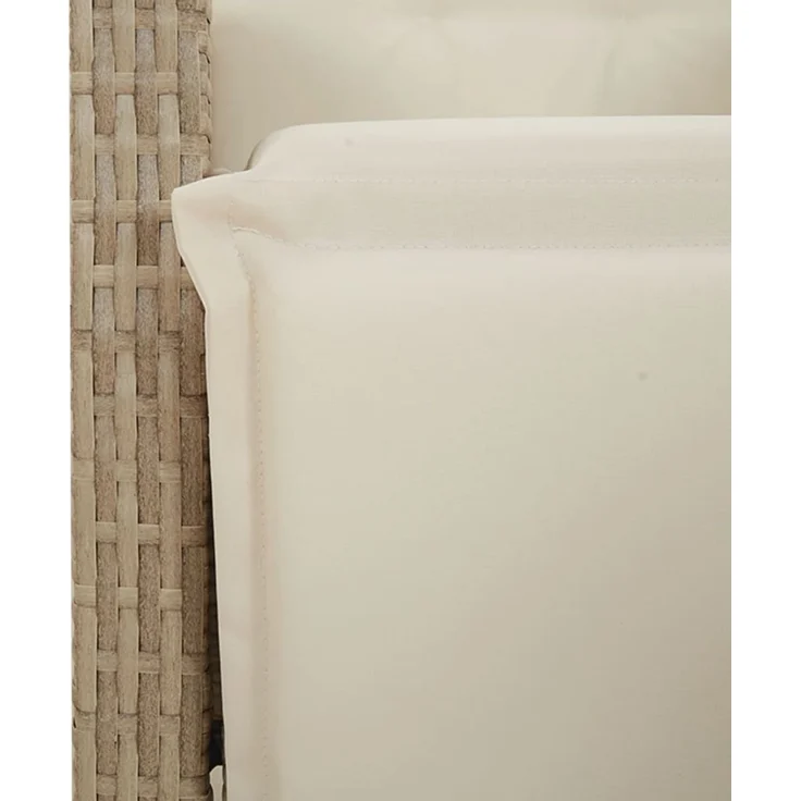 vidaXL 5-tlg. Garten-Essgruppe mit Kissen Beige Poly Rattan 3213011 – Bild 6