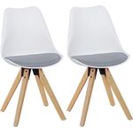 Esszimmerstuhl Set LIMA 2er Skandinavisch Polsterstuhl Stoff Weiß Grau
