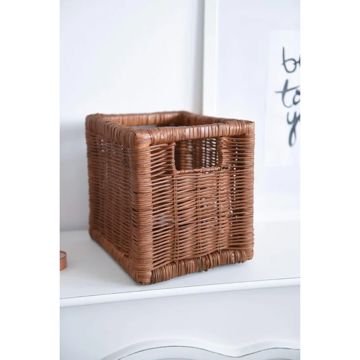 VIVANNO Regalkorb Schrankkorb Korb Rattan quadratisch "Attraktiv", Braun 23x26x26 cm – Bild 2
