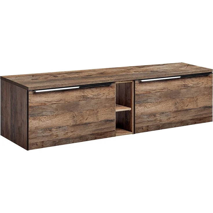 Waschtischunterschrank 180cm mit 2 Auszügen PUEBLA-56 in Vintage Oak Eiche, B/H/T 180,4/48,5/46 cm – Bild 9