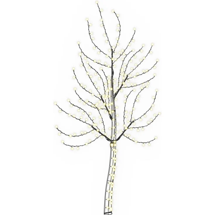 vidaXL LED-Wandweihnachtsbaum 150 cm 140 LEDs Warmes Weiß Stahl 42050786 – Bild 2