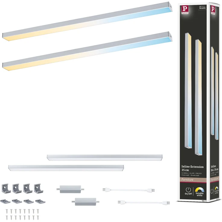 Paulmann LED Lichtleiste Inline Erweiterung chrom matt 35 cm TW 2er Set – Bild 6