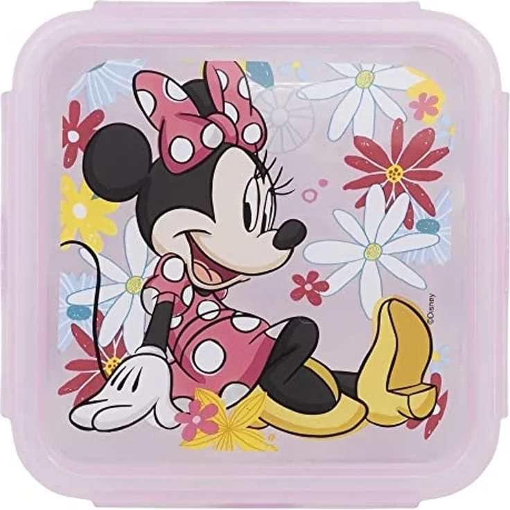 Quadratische Kinder Lunchbox Minnie Mouse 13 x 13 cm – Bild 2