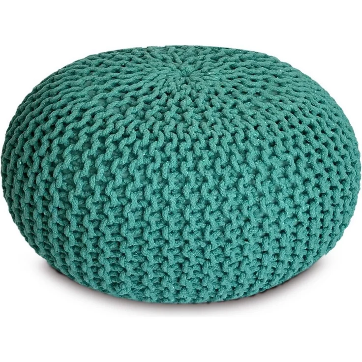 Amagohome Sitzhocker, Pouf, XXL Baumwolle, Türkis, ø 55 cm – Bild 2