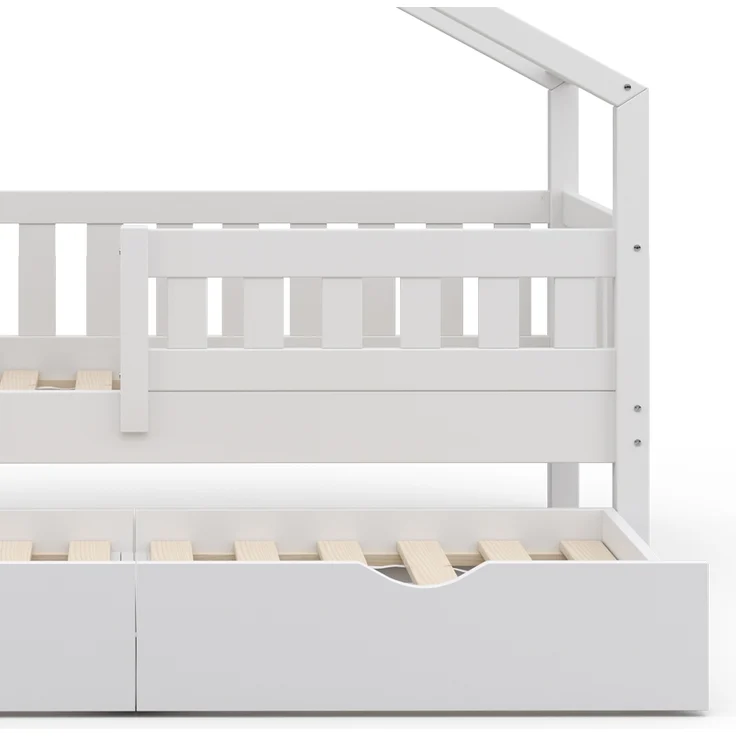 Hausbett Design Weiß 80x160 cm mit Gästebett Vitalispa – Bild 6