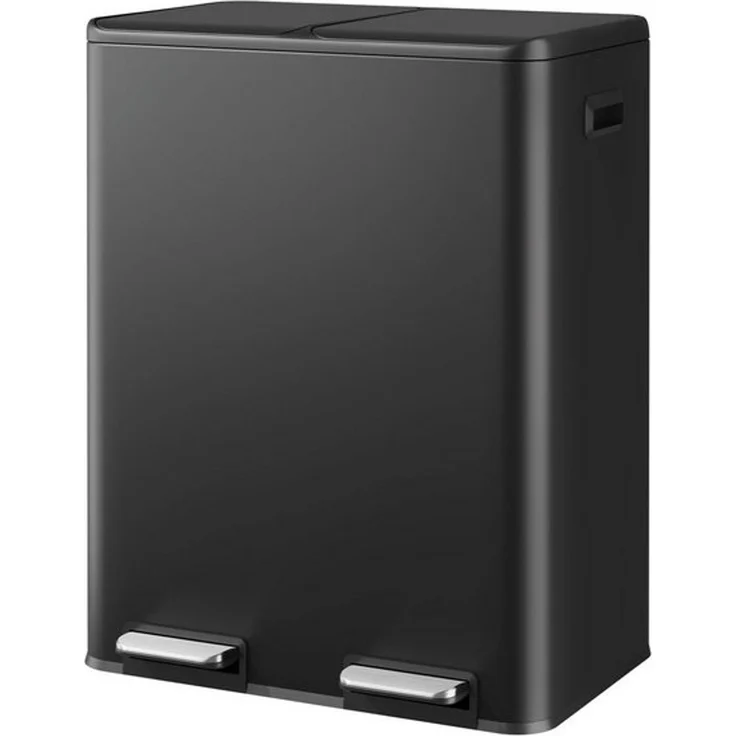 WLIVE Mülleimer Küche 60L (2x30L), Doppel-Mülleimer mit 2 Fächern, Edelstahl, für Küche & Haushalt – Bild 4