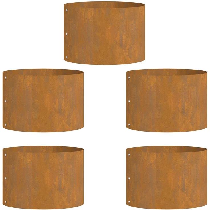 vidaXL Pflanzenring 5 pcs Braun 30 x 30 x 20 cm Wetterfeststahl 873605 – Bild 2