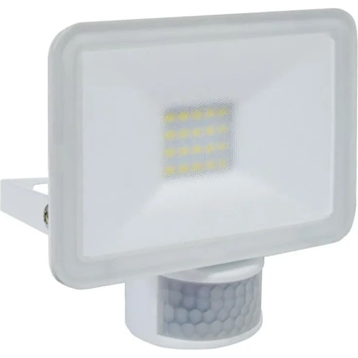 LED Flutlichtstrahler mit Bewegungsmelder 110 ° x 6m - 10Watt - IP54 in weiß