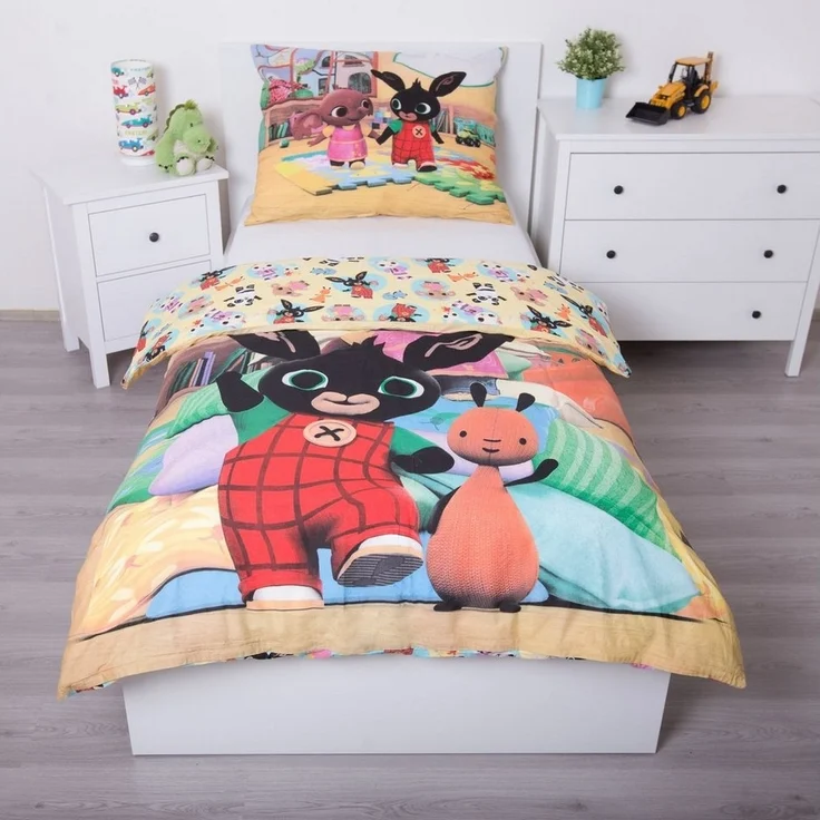 Bing Baumwoll-Bettwäsche 140x200 cm Deckenbezug + 70x90 cm Kissenbezug mit Reißverschluss – Bild 2